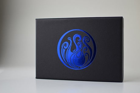 Name of the Wind Chandrian custom playing cards long view of art on box.