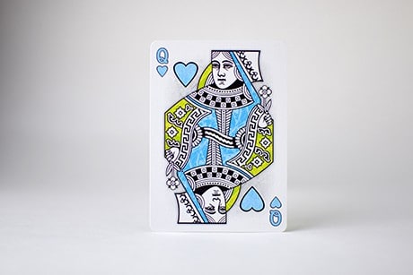 Pollock Borderless custom playing cards queen single card art.