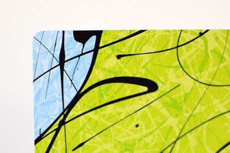 Pollock Borderless custom playing cards upclose image of card texture.